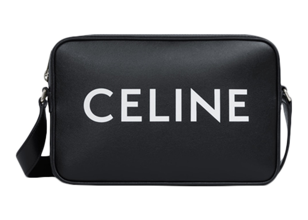 Pre-owned Celine Messenger Bag In Smooth Calfskin With  Print Medium Black/white