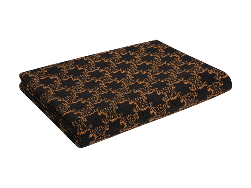 Pre-owned Celine Monogram Terry Cotton Beach Towel In Brown/camel