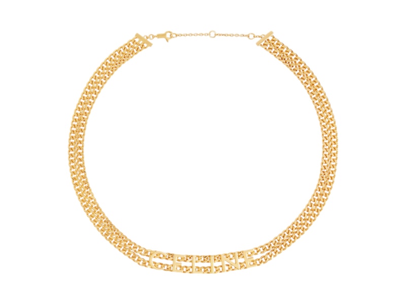Pre-owned Celine Women's Necklace In Brass With Finish Gourmette In Gold
