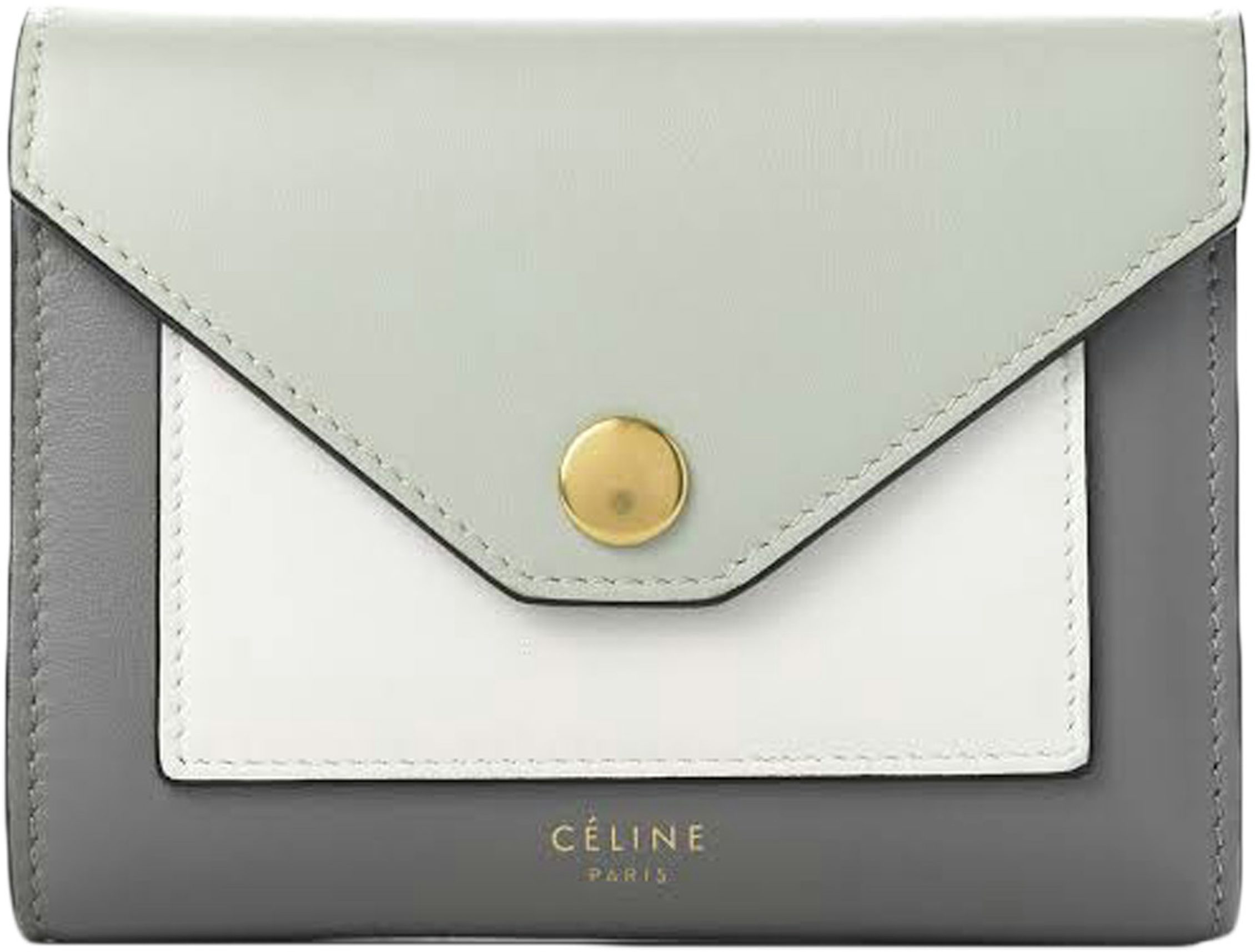 Celine Pocket Card Holder Almond in Leather with Gold-tone - US