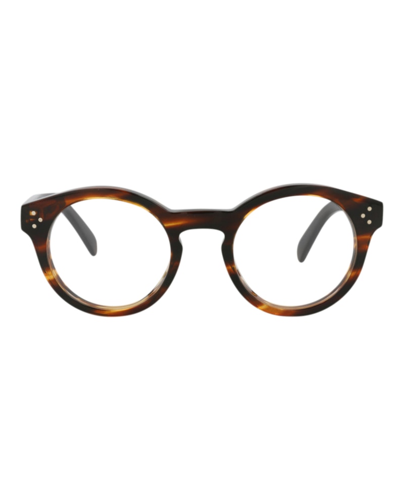 Celine Round-Frame Acetate Optical Frames Beige Beige
