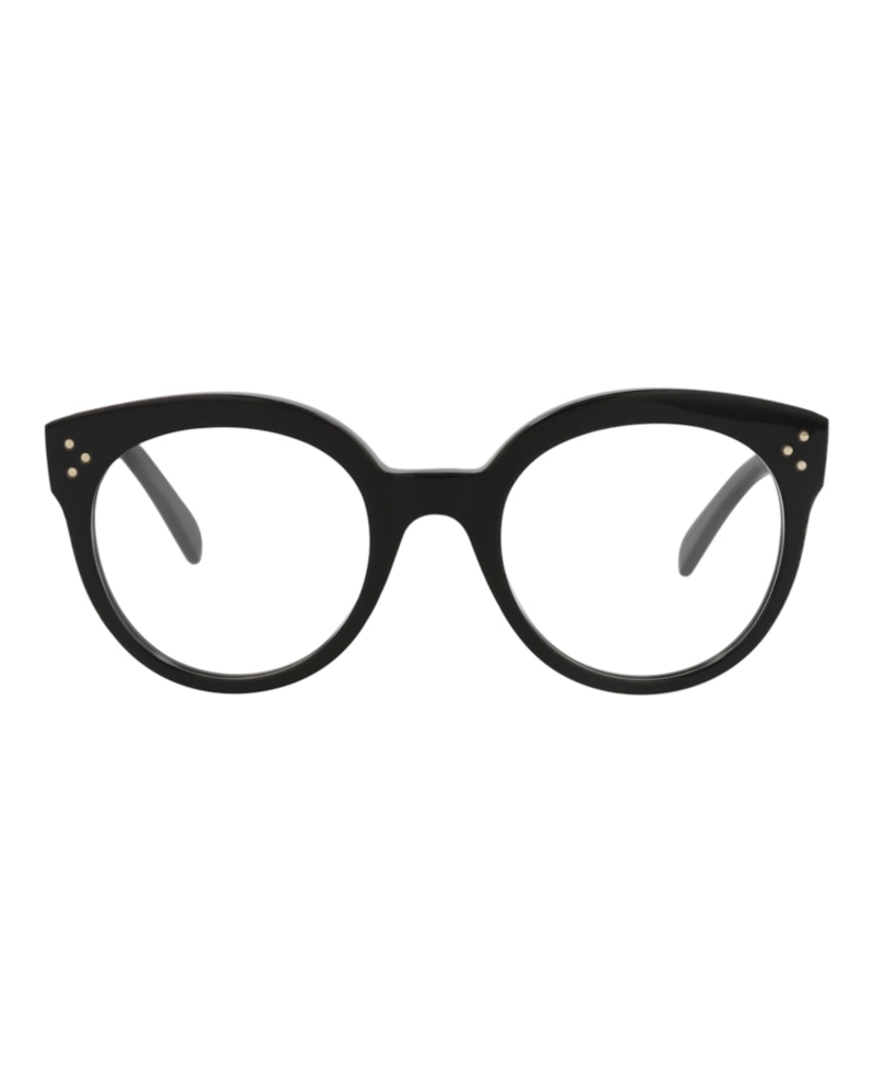 Pre-owned Celine Women's Roundframe Acetate Optical Frames In Brown Brown Transparent (cl50100i/54/045)