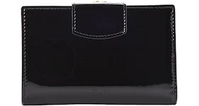 Celine Shiny Calfskin Multifunction Wallet Medium Black Patent