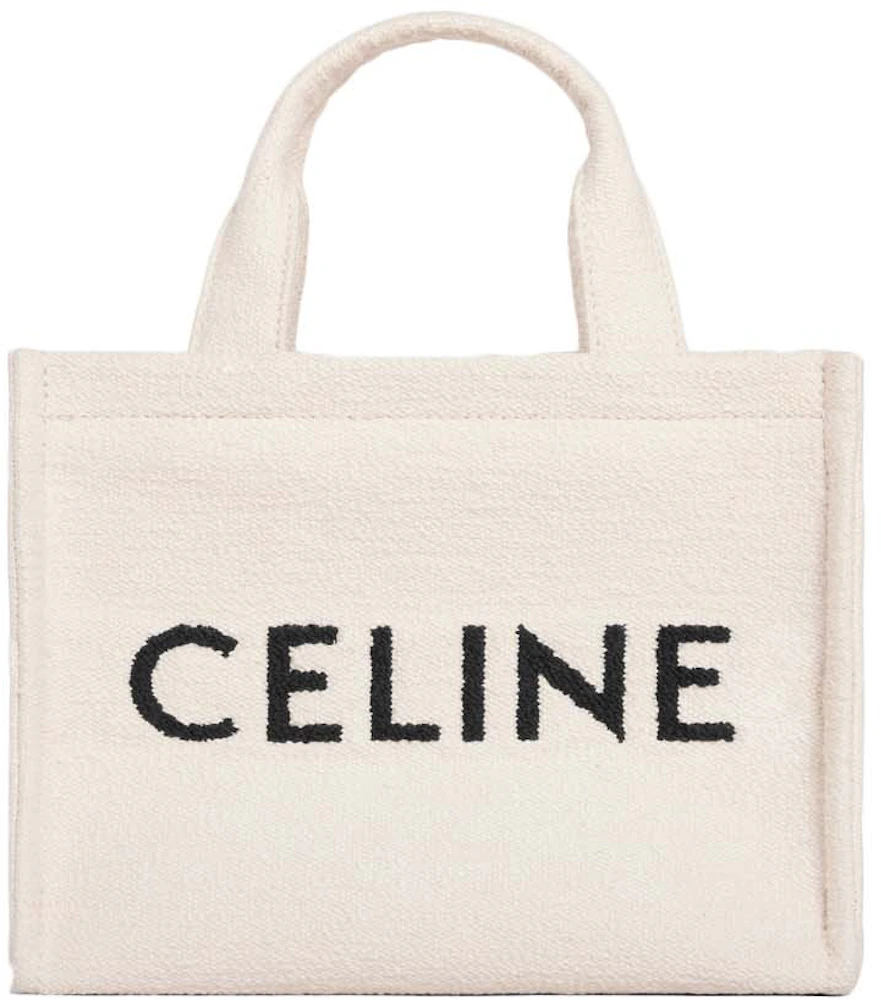 Celine Small Cabas Thais Tote Shoulder Bag Celine All Over Textile Neutral  Black
