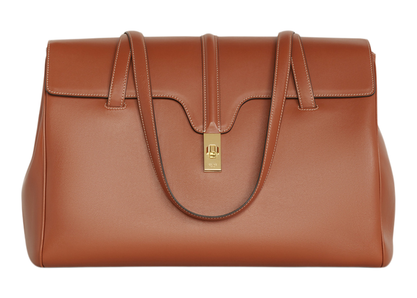 Celine Soft 16 Bag Large Tan in Smooth Calfskin Leather with Gold