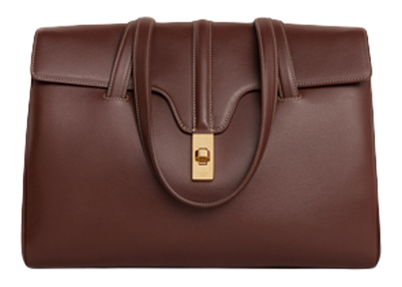 Celine Soft 16 Bag Medium Chestnut in Smooth Calfskin Leather with