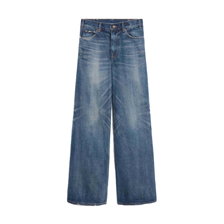 Pre-owned Celine Surf Flared Jeans Dark Union Wash