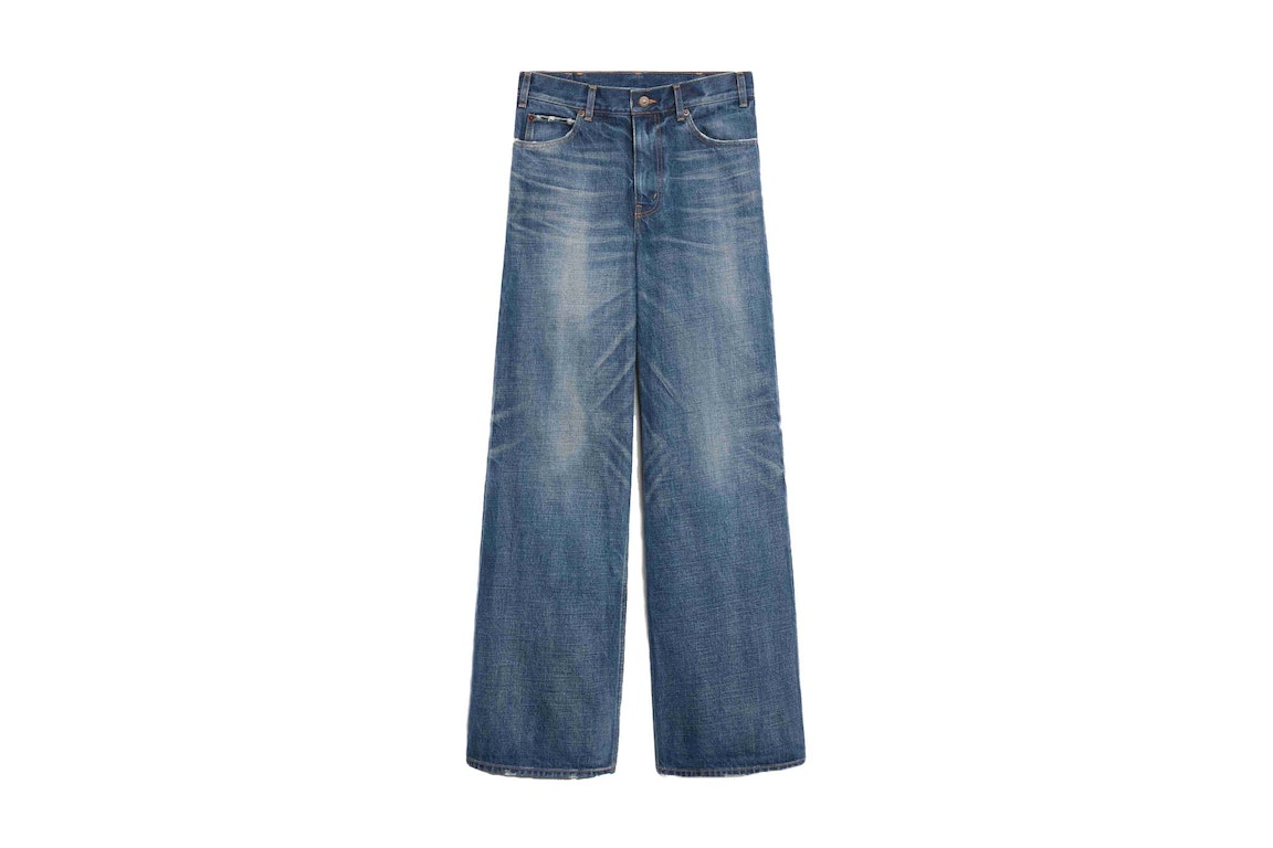 Pre-owned Celine Surf Flared Jeans Dark Union Wash