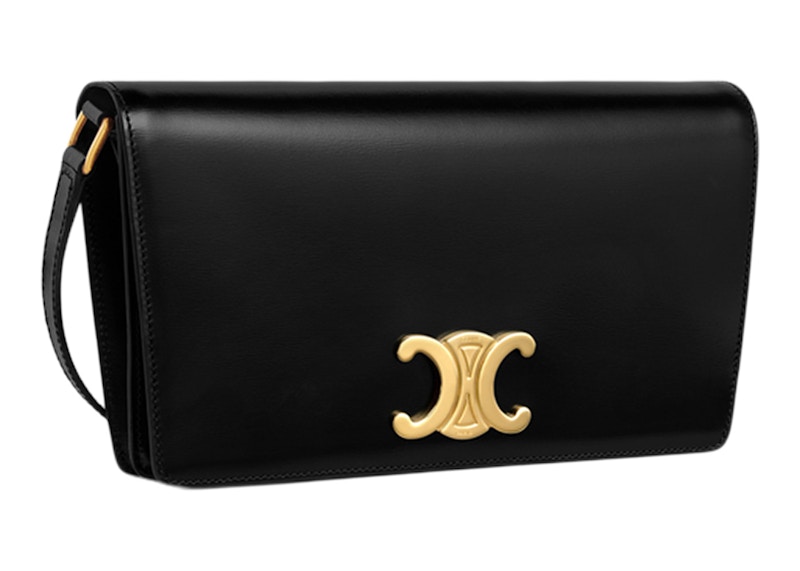 Celine Trapeze Triomphe Shoulder Bag Black