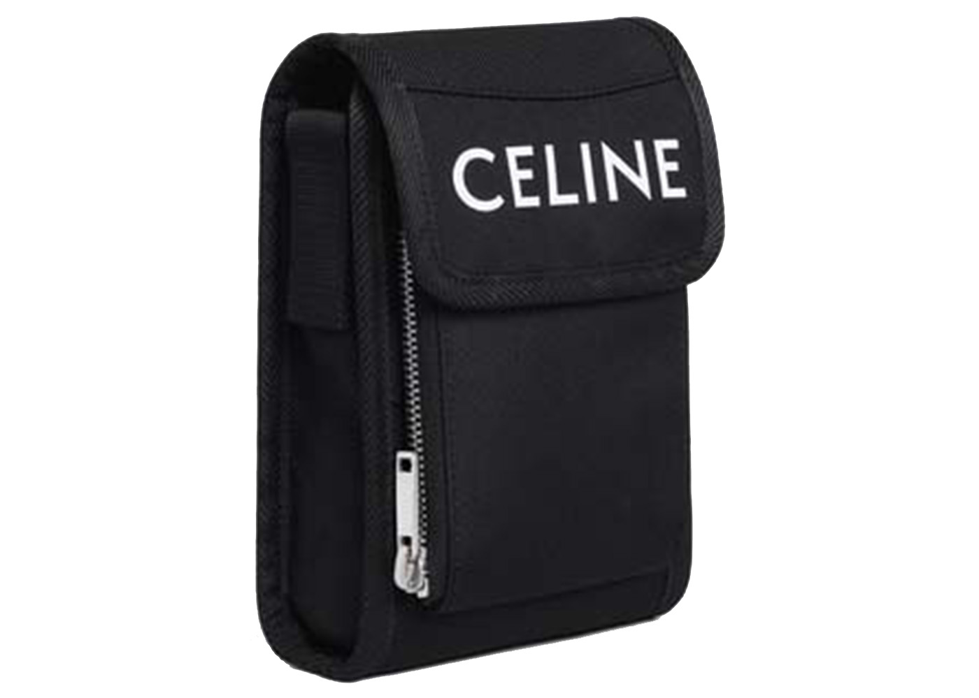 Celine Trekking Phone Pouch in Nylon Black