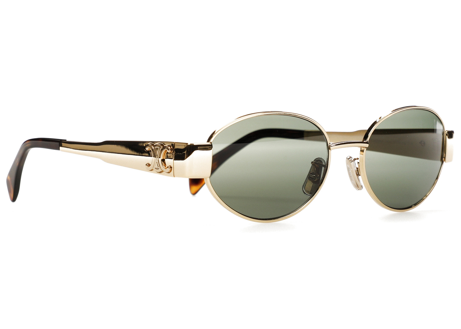 Celine Triomphe Metal 01 Sunglasses Gold/Green (4S235CMLB.35SG ...