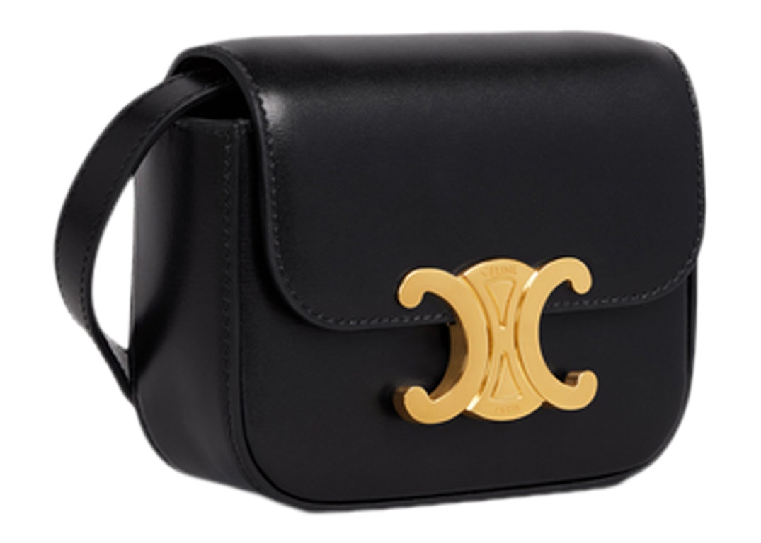 Pre-owned Celine Triomphe Shoulder Bag Mini Black