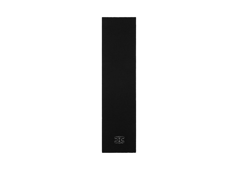 Celine Triomphe Wool Scarf Black