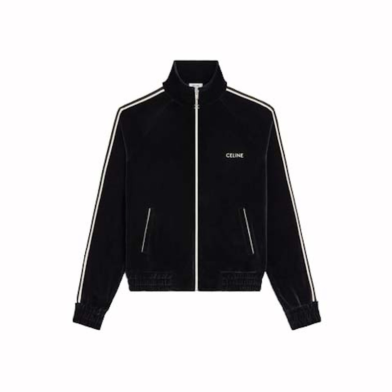 Celine Velvet Jersey Tracksuit Jacket Black/White Men's - US