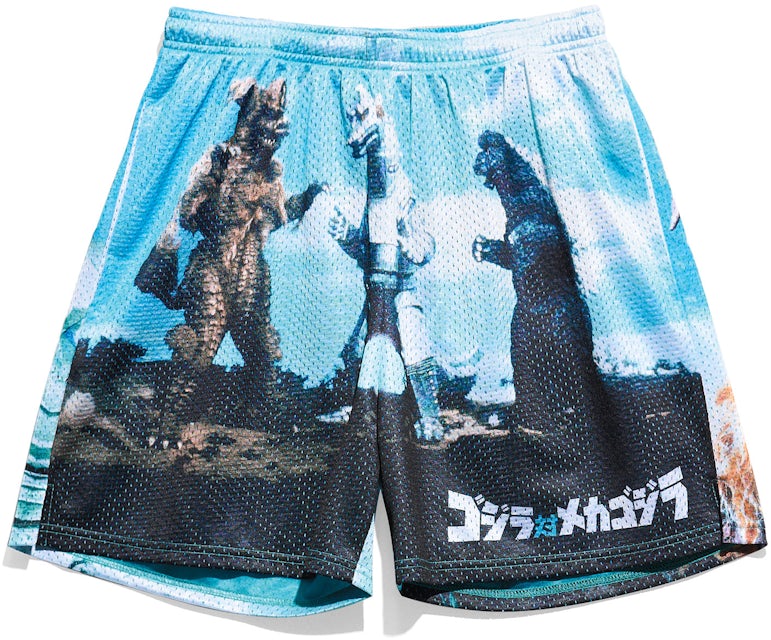 Chalk Line Godzilla 1974 Retro Mesh Shorts Blue Men's - US