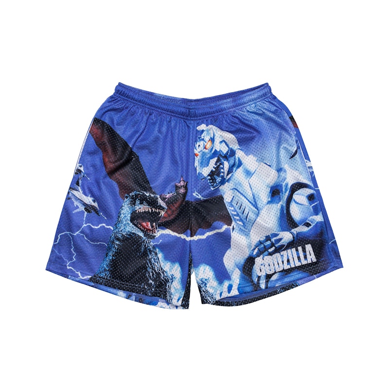 Chalk Line Godzilla vs Mechagodzilla II Retro Shorts Blue