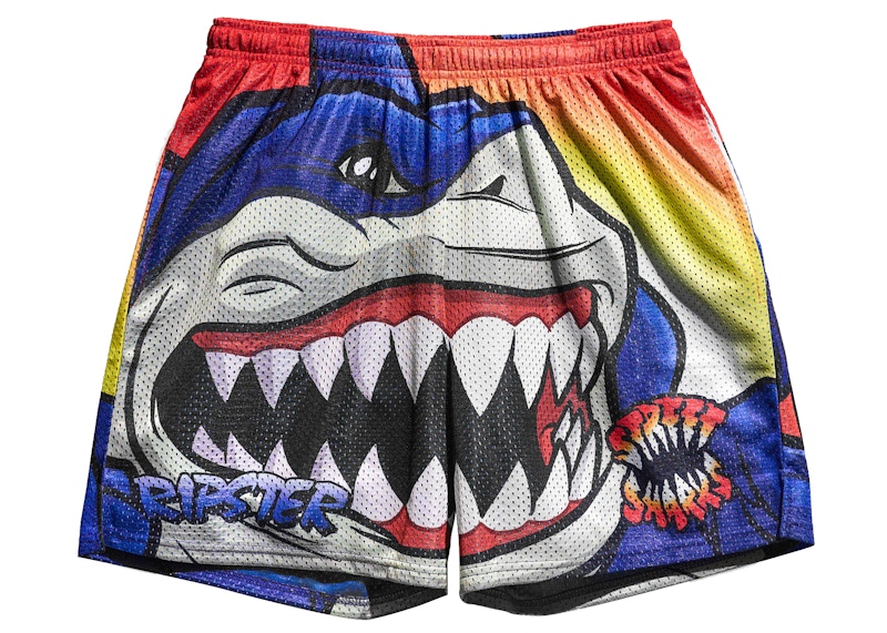 Chalk Line Street Sharks Ripster Retro Shorts Blue/Grey/Multi
