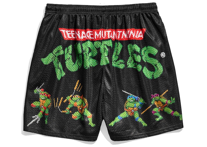 Chalk Line TMNT Video Game Big Logo Retro Shorts Black/Green Men's US
