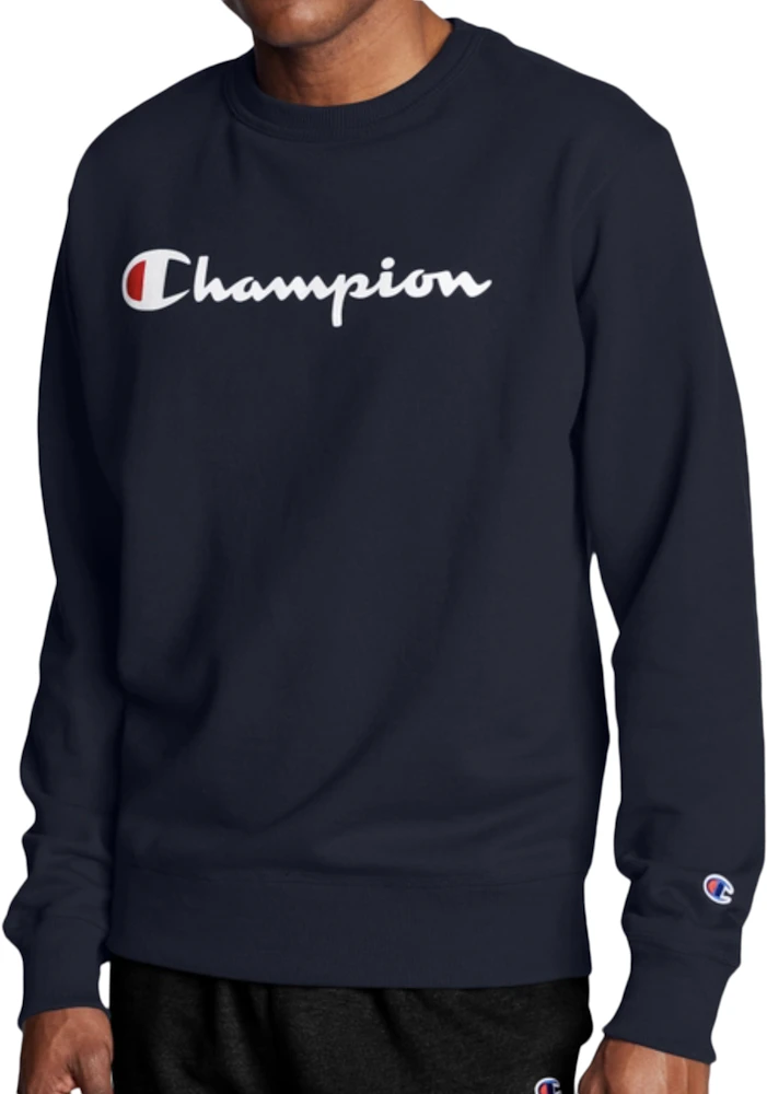 Champion Flc Crewneck Sweatshirt Navy Men's - US