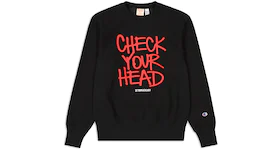 Champion x Beastie Boys x Eric Haze Check Your Head Reverse Weave Crewneck Sweatshirt Black
