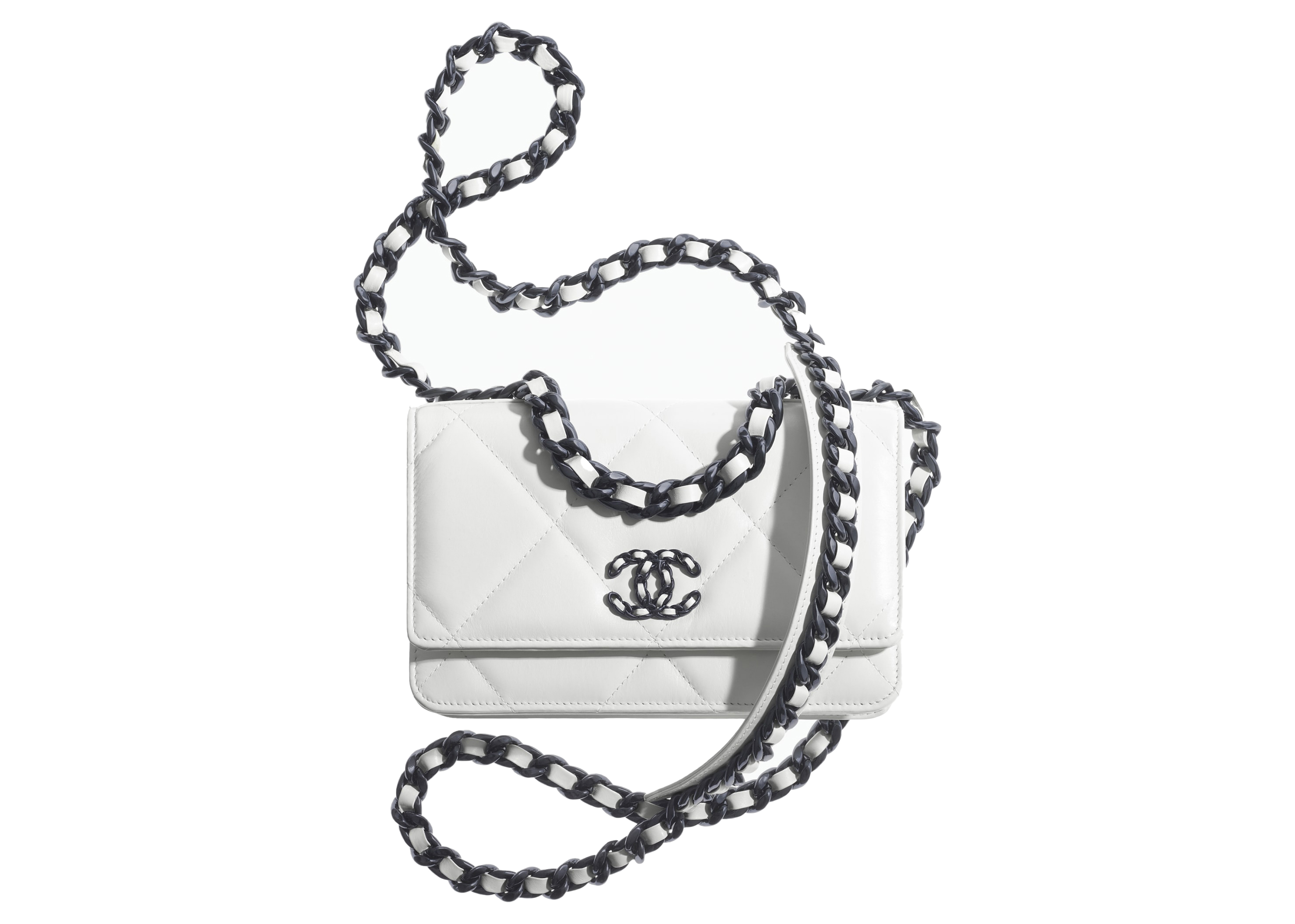 Wallet on chain chanel 19 leather handbag Chanel Black in Leather  23913579