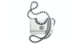 Chanel 19 Chain Wallet White/Black