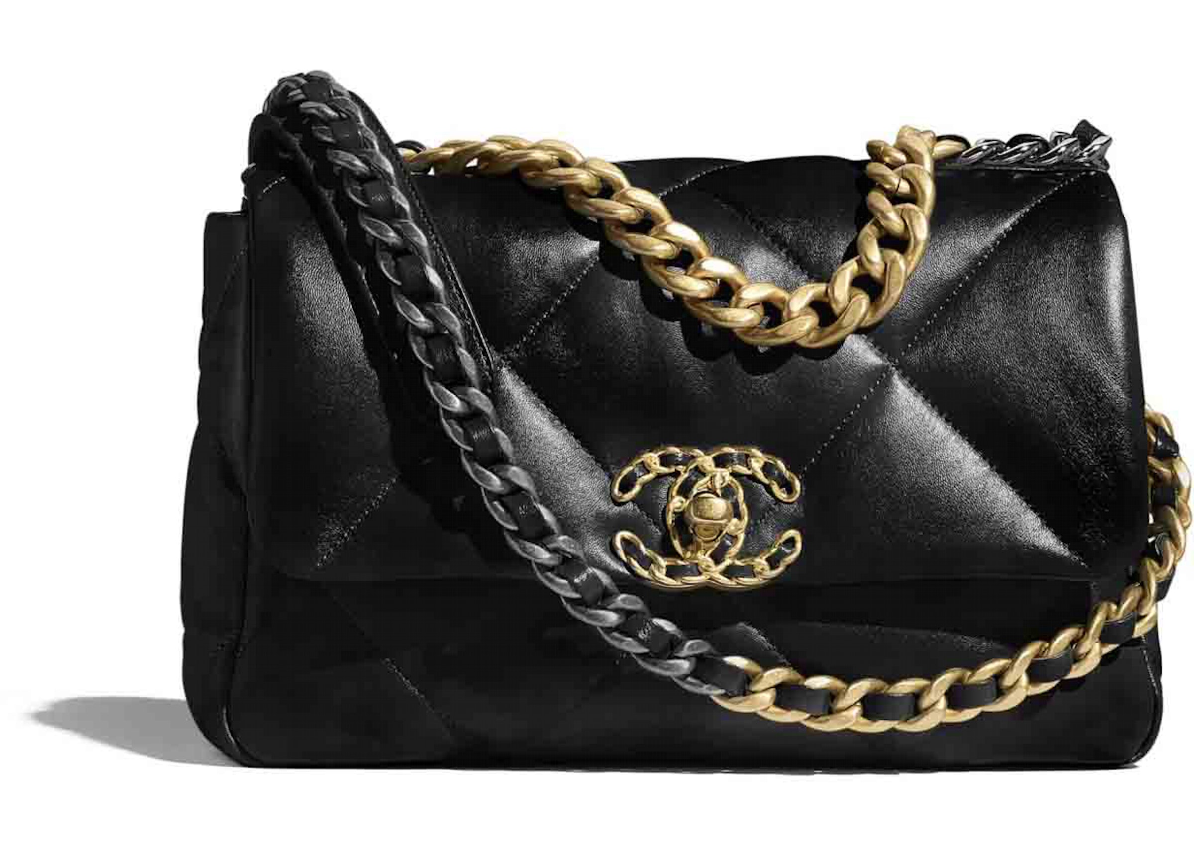 diskret gå Pol Chanel 19 Handbag Black Lambskin in Lambskin with  Gold/Silver/Ruthenium-tone - US