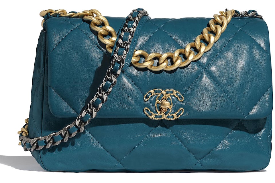 chanel flap bag green leather