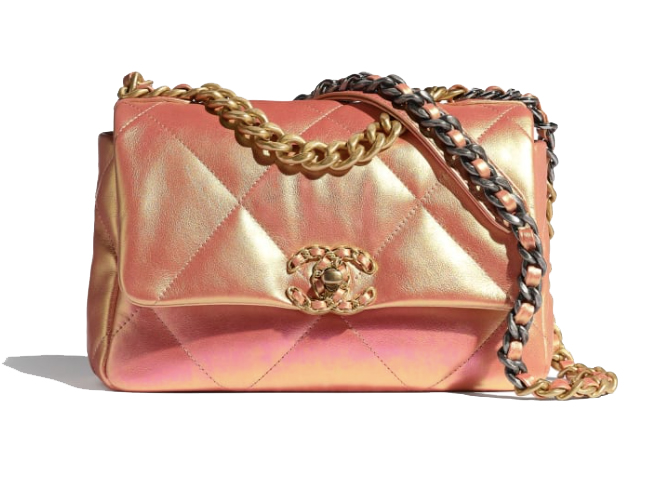 Chanel 19 Quilted Wallet on Chain WOC Iridescent White Mixed Hardware   Coco Approved Studio