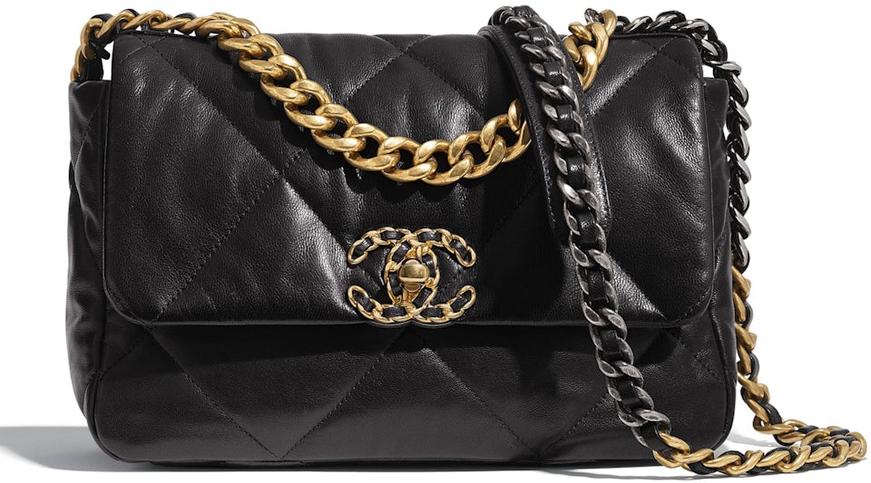 Chanel 19 Handbag Black Lambskin for Women