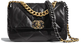 Chanel 19 Handbag Black Goatskin
