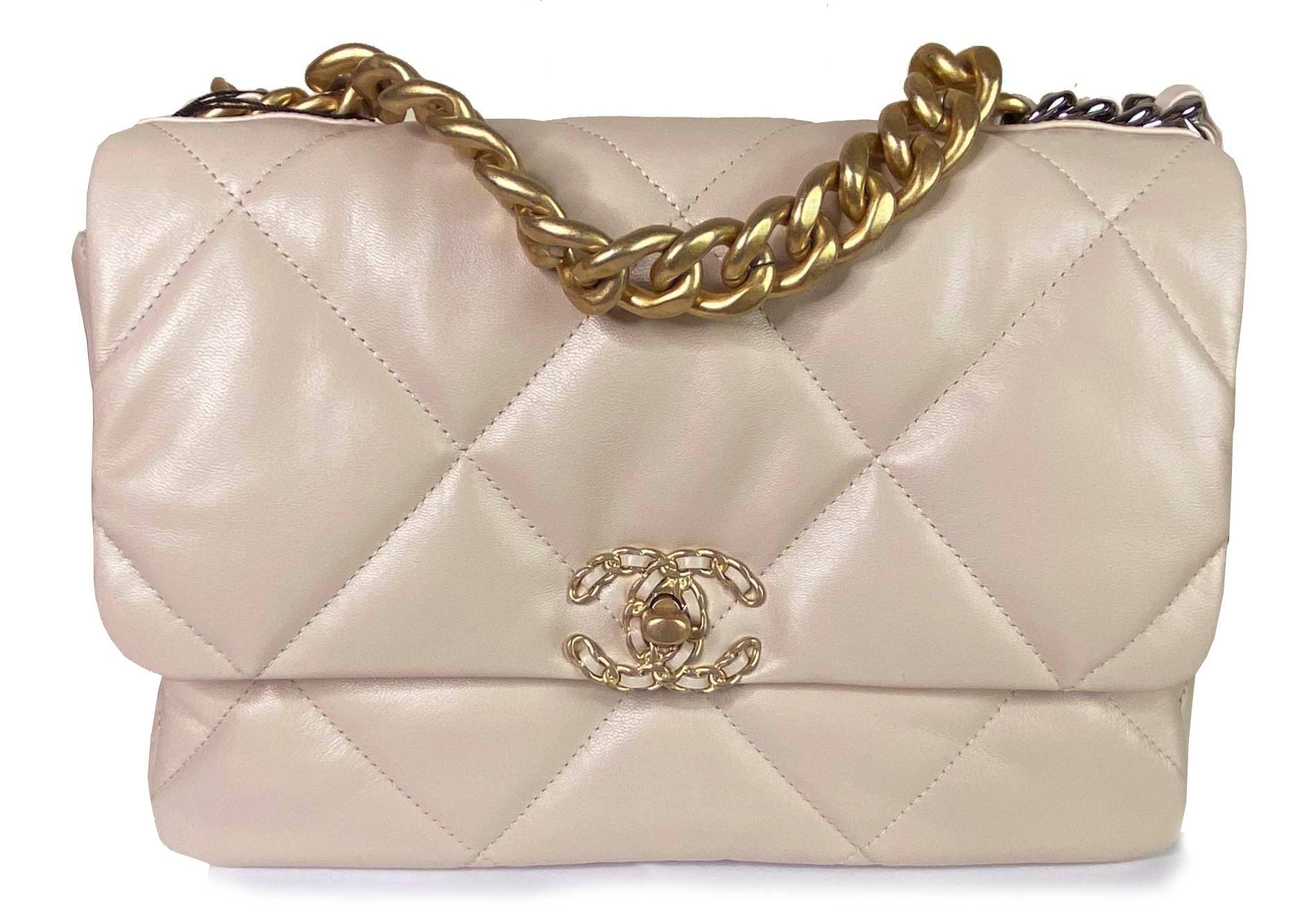 PreOwned Chanel 19 Large Quilted Shoulder Bag Goat Skin  Perrys Jewelry