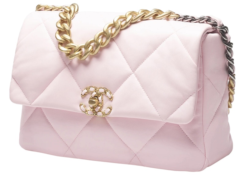 Chanel 19 Handbag Large 22S Lambskin Light Pink in Lambskin 