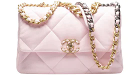 Chanel 19 Handbag Large 22S Lambskin Light Pink