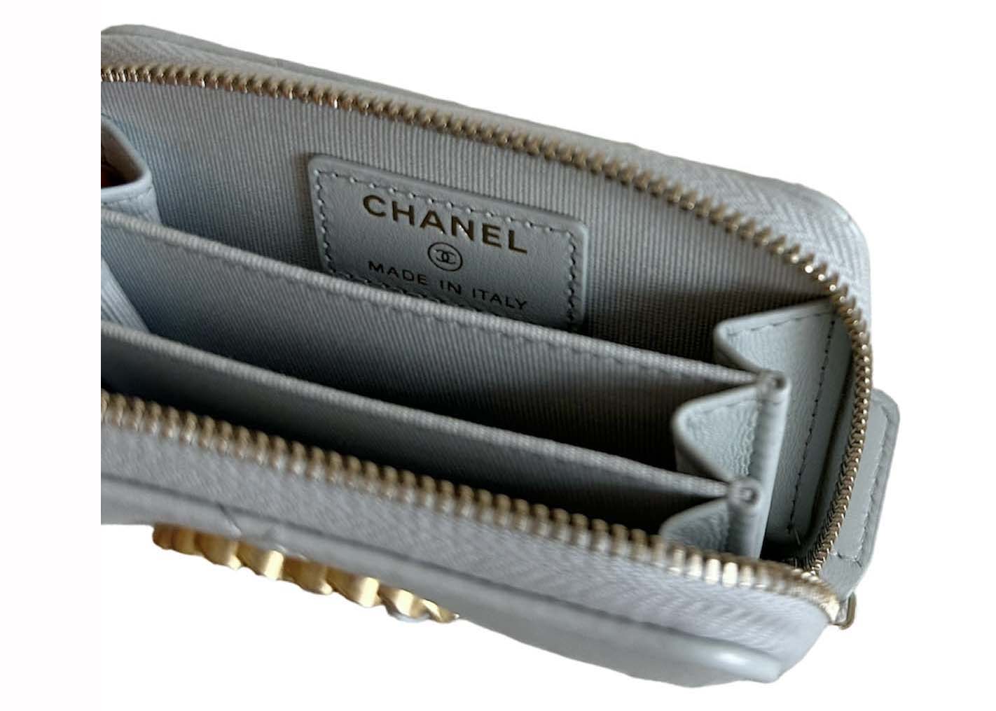 Chanel 19 Zipped Coin Purse Light Grey (AP0949)