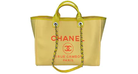 Chanel 21S Deauville CC Large Tote Yellow/Orange