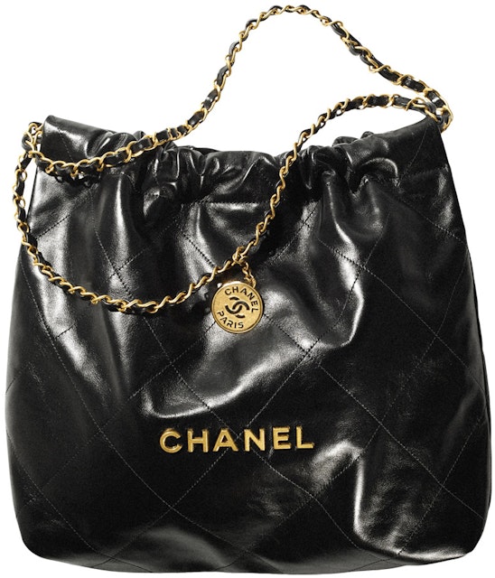 Bløde fødder tømmerflåde Elektriker Chanel 22 Handbag 22S Calfskin Black in Calfskin Leather with Gold-tone - US