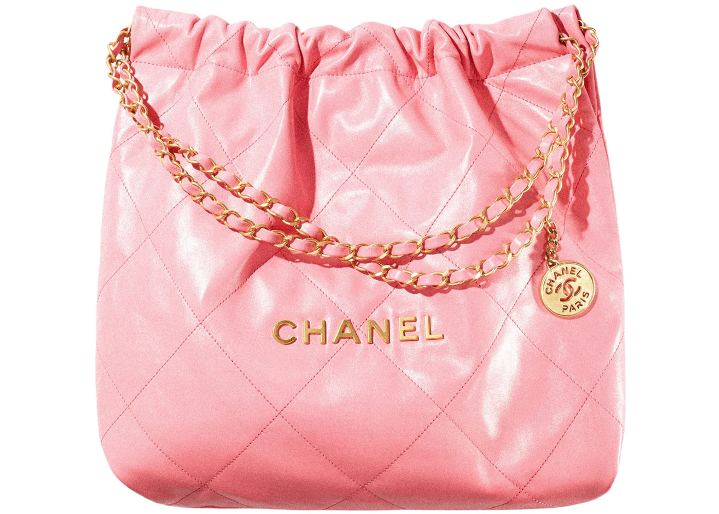 Chanel 22 Handbag 22S Calfskin Coral Pink in Calfskin Leather with  Gold-tone - US