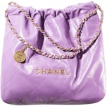 Chanel 22 Handbag Large 22S Calfskin Black/Gold Logo in Calfskin Leather  with Gold-tone - US