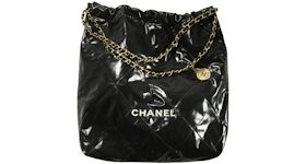 Chanel 22 Handbag Large 22S Calfskin White/Black Logo for Women
