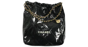Chanel 22 Handbag Large 22S Calfskin Black/White Logo