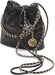 New Chanel 23S Mini 22 Black Shiny Crumpled Calfskin Gold HDW & Pearl Strap  Bag