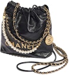 Chanel Women 19 Flap Bag Lambskin Gold Silver-Tone Ruthenium-Finish Metal  Black - LULUX