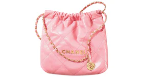 Chanel 22 Handbag Small 22S Calfskin Coral Pink