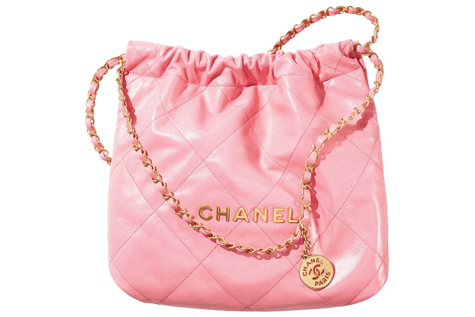 Chanel 22 Handbag Small 22S Calfskin Coral Pink in Calfskin