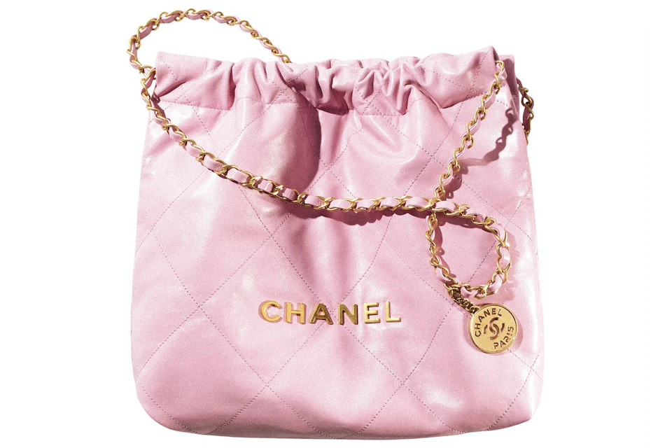 Chanel 22 Handbag Small 22S Calfskin Pink in Calfskin Leather with  Gold-tone - KR