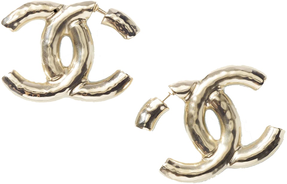 stud chanel earrings gold silver