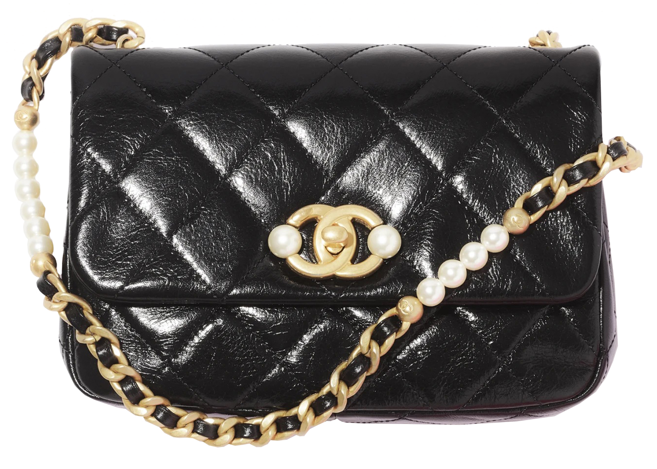 Chanel White Quilted Lambskin Mini Flap Bag With Pearl Crush Chain Pale  Gold Hardware 2023 Available For Immediate Sale At Sothebys