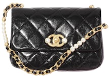 Chanel Mini Flap Bag With Pearl And Woven Chain CC Logo