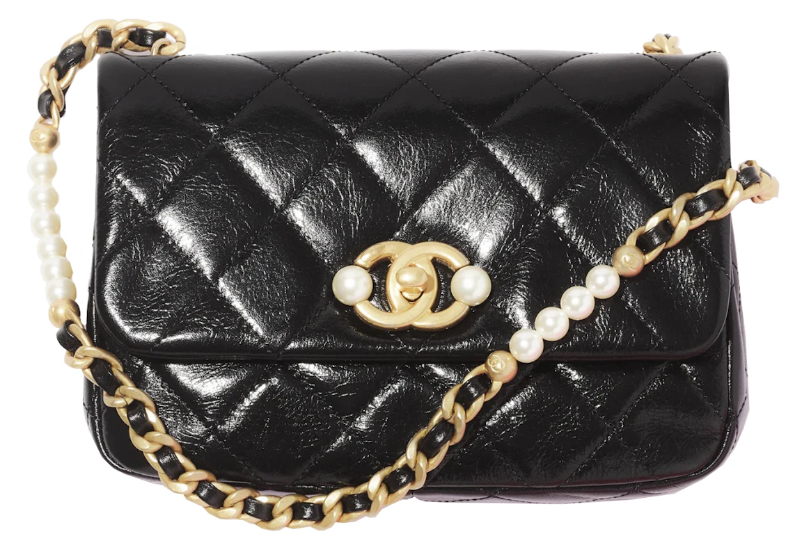 Chanel 22C Mini Flap Bag Mini Imitation Pearl Black